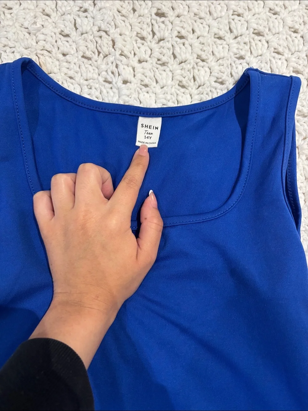 SHEIN Girls Royal Blue Scoop Neck Tank Top